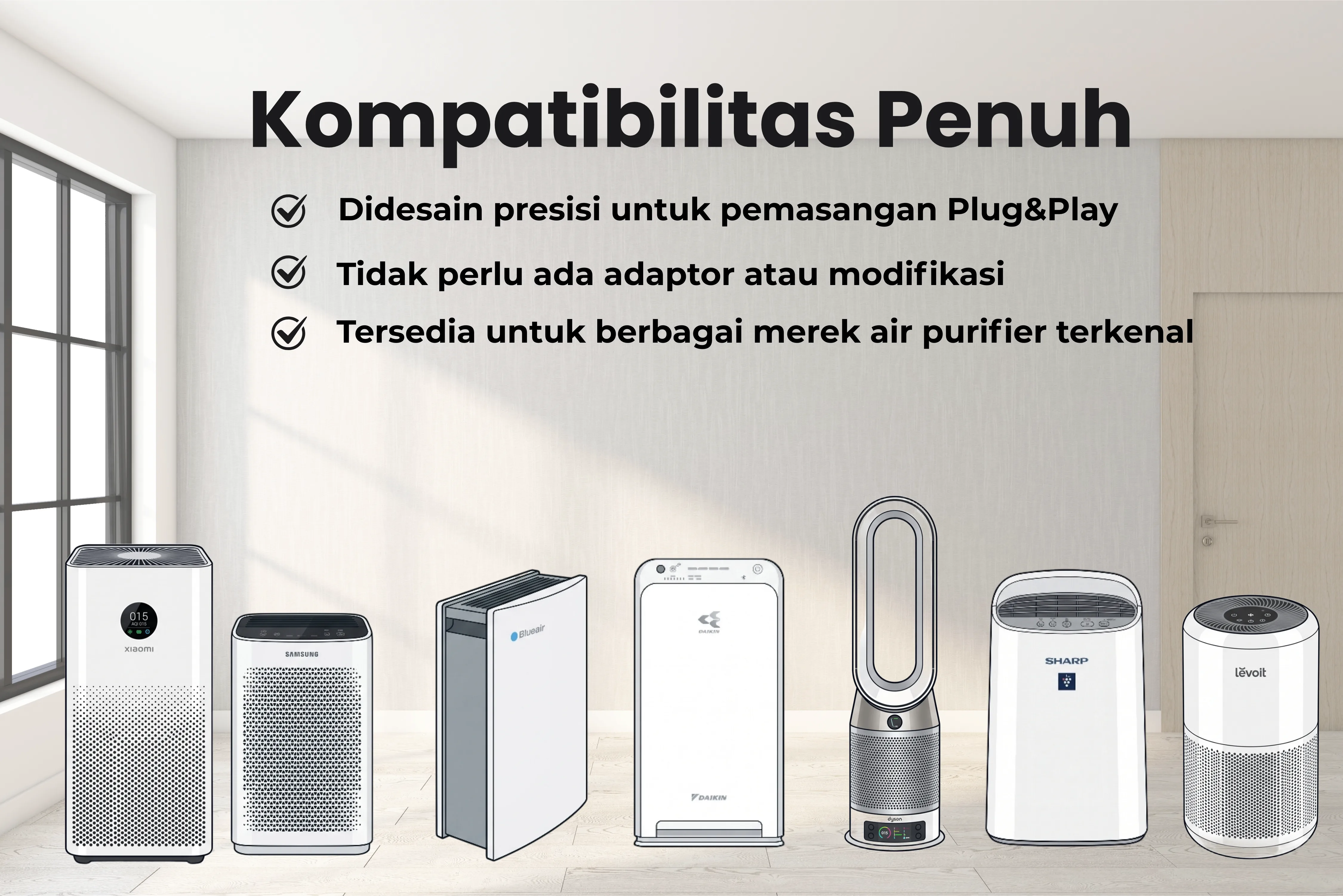 Kompatibilitas Penuh Merek Air Purifier