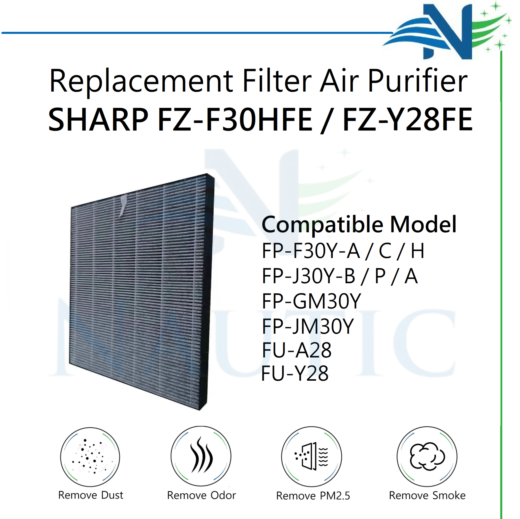 Replacement Filter For Air Purifier Sharp FP-F30Y FP-J30Y FP-JM30Y FP-GM30Y KC-F30Y