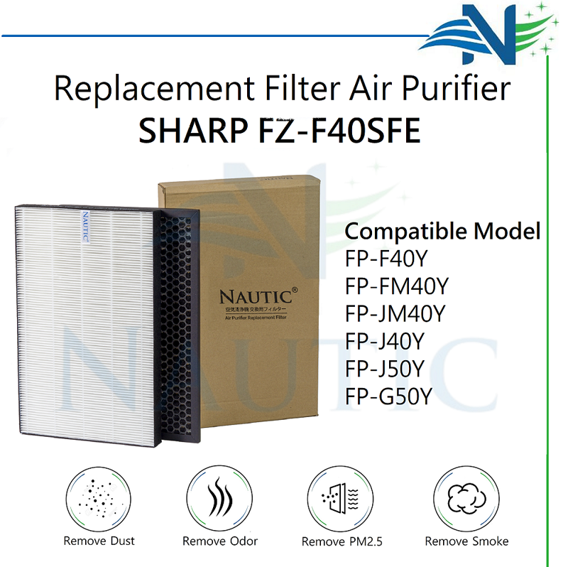 NAUTIC HEPA Sharp Air Purifier FZ-F40SFE FP-F40Y FP-JM40FP-J40Y FP-J50Y Replacement Carbon Filter