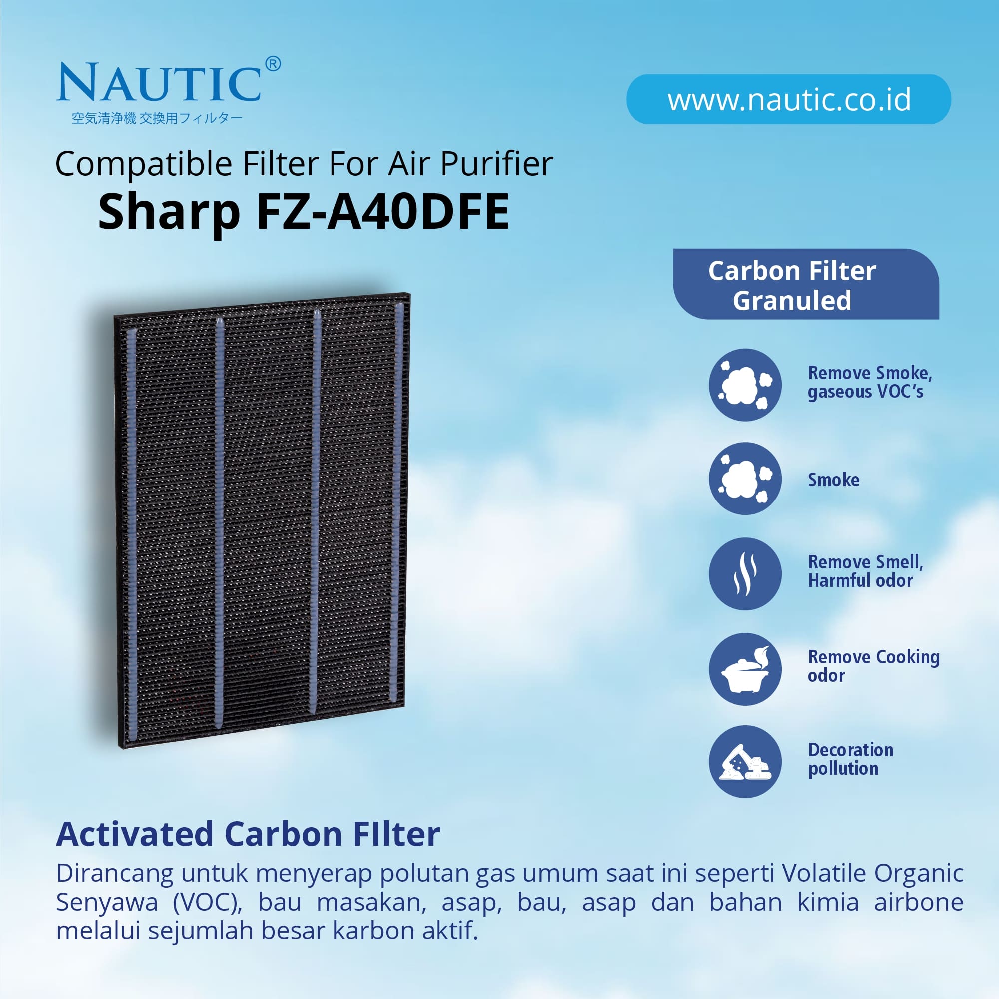 NAUTIC HEPA Filter Sharp Air Purifier KC-A40Y KC-840E KC-940E KC-C70E Replacement Filter FZ-A40HFE FZ-A40DFE thumb 3