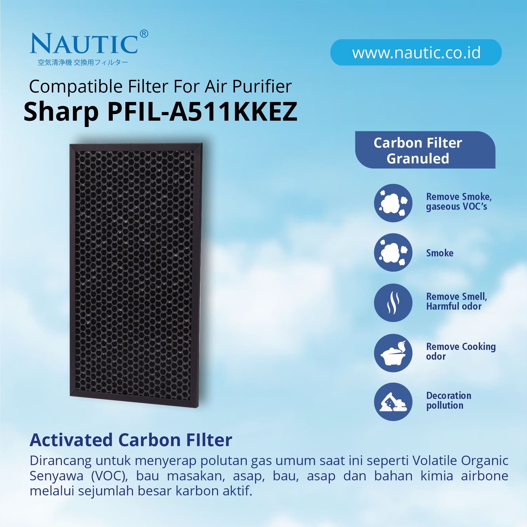 NAUTIC HEPA Filter Sharp Air Purifier FP-J60Y FP-J80Y KI-A60Y Replacement FZ-J80HFE FZ-J80DFE thumb 3