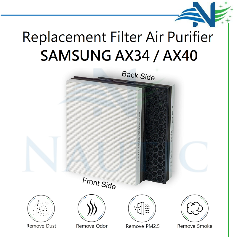 NAUTIC Replacement Filter Air Purifier Samsung AX34 CFX-G100/GB For AX34R AX40R AX34R3020WW AX40R3030WM