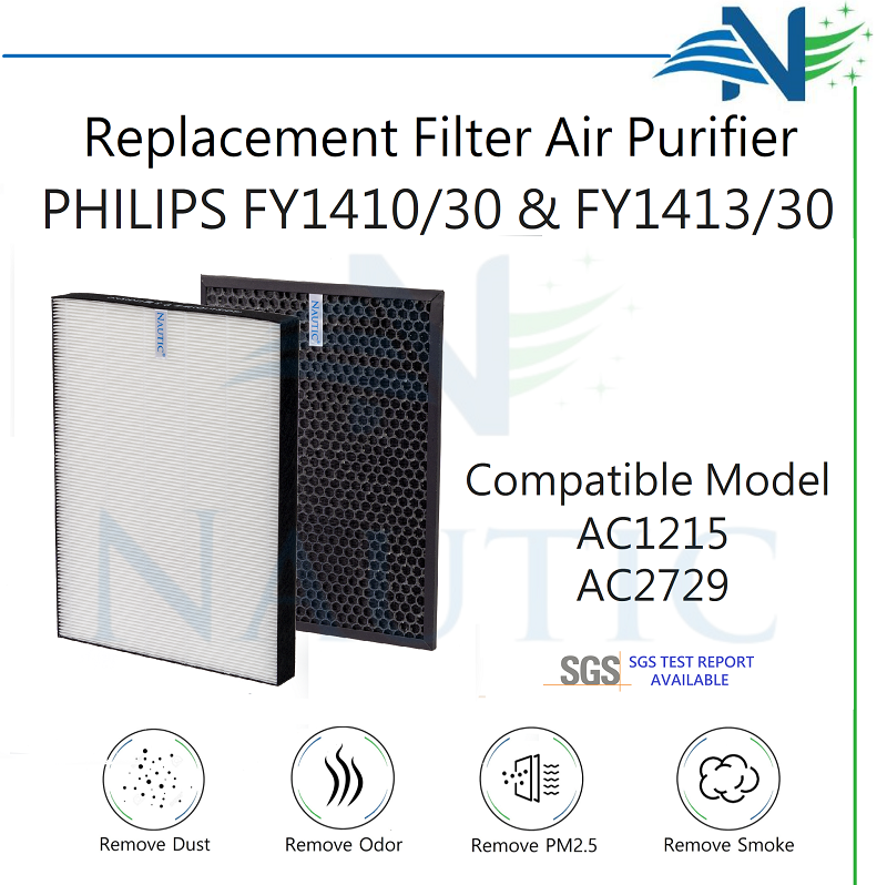 NAUTIC HEPA Filter Philips FY1410 / FY1413 for Air Purifier AC1215 AC2729