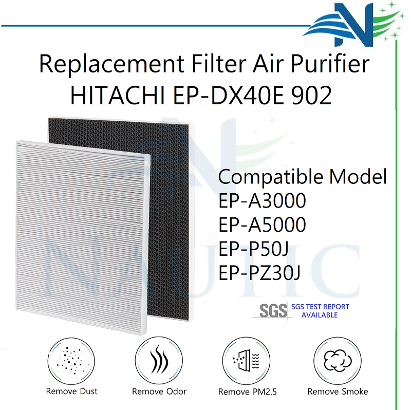 NAUTIC HEPA Filter Hitachi Air Purifier EP-A3000 EP-A5000 EP-P50J EP-PZ30J EP-NZ50J Replacement EP-DX40E-902 EPF-CX40F