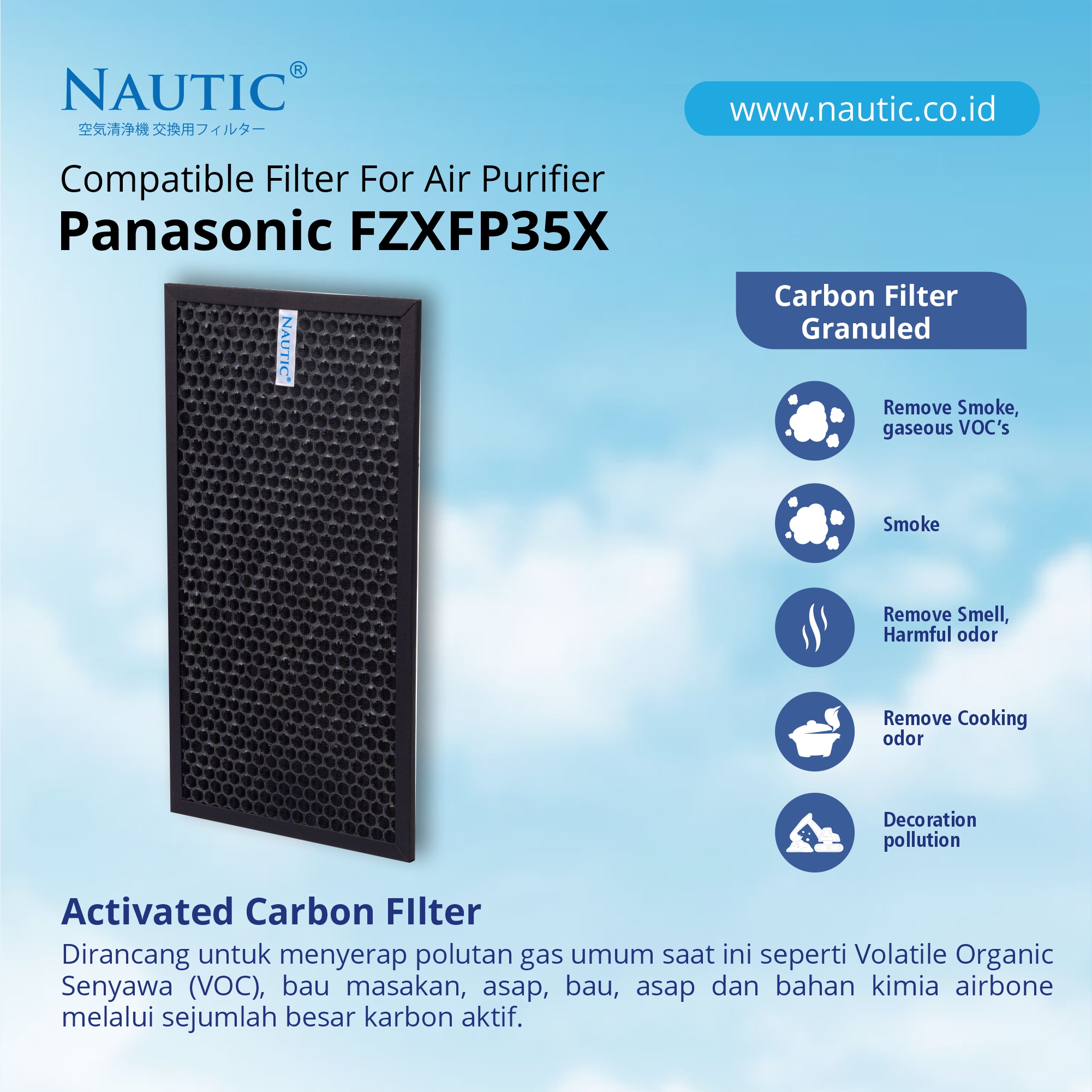 NAUTIC HEPA Filter Air Purifier Panasonic F-ZXFP35X F-PXF35AHN F-PXM35ASN F-PXF35X F-PXF35A F-PXF35M F-PMF35X thumb 3